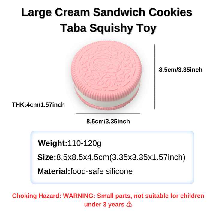 Large Cream Sandwich Cookies Taba Squishy Toy