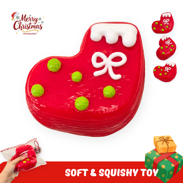 YOYOSQUISHY Christmas Red Socks Water Texture Taba Squishy Toy