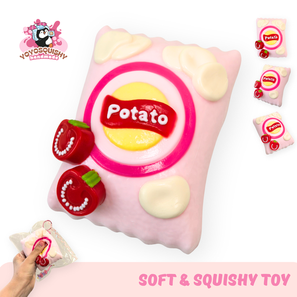 YOYOSQUISHY Tomato Potato Chips Soft Muddy Texture Taba Squishy Toy