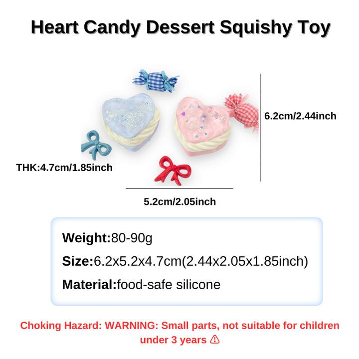 Heart Candy Dessert Squishy Toy