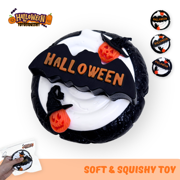 Halloween Black Pumpkin Cookie Soft Muddy Texture Taba Squishy