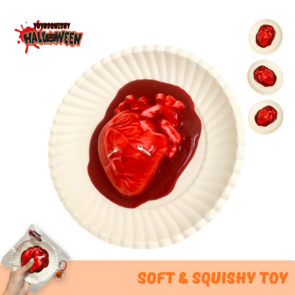 Halloween Bloody Heart Dessert Soft Muddy Texture Taba Squishy