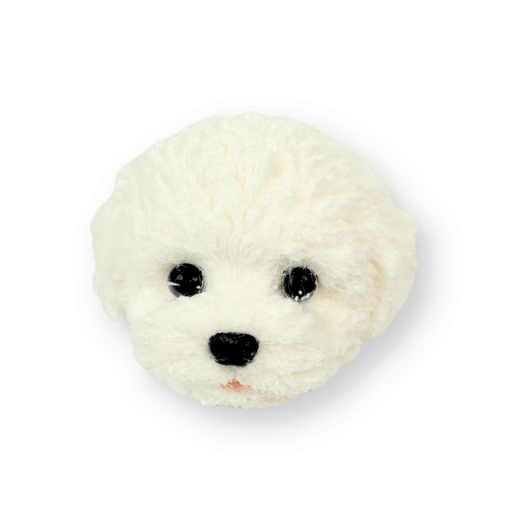 Flocked Dog Head Squishy Toy