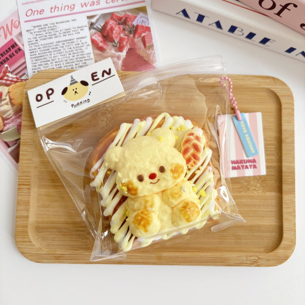 Butter Bear Toast Taba Squishy Toy