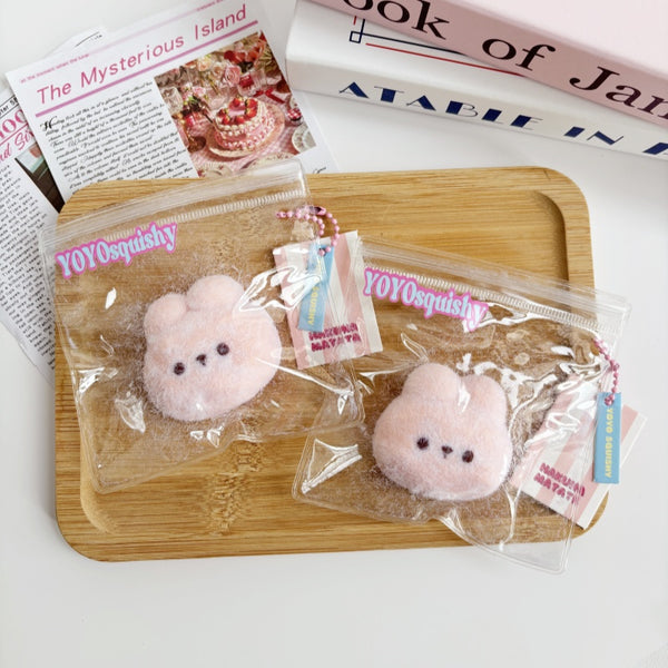 Flocked Bunny Taba Squishy Toy