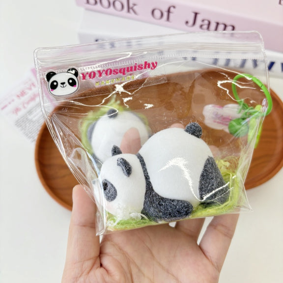 Flocked Panda Taba Squishy Toy – yoyosquishy