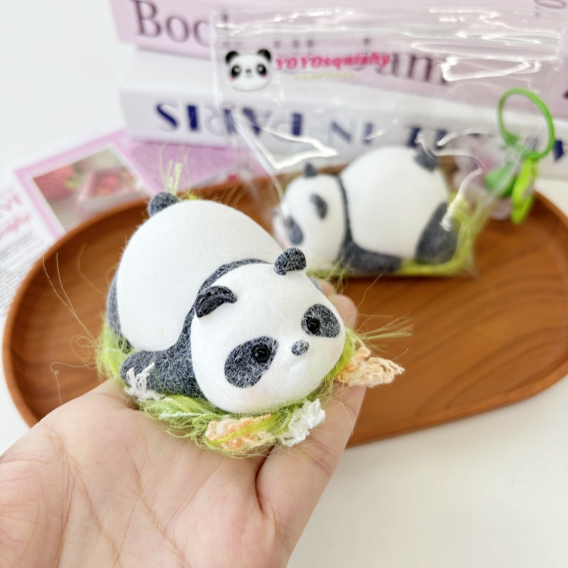 Flocked Panda Taba Squishy Toy – yoyosquishy