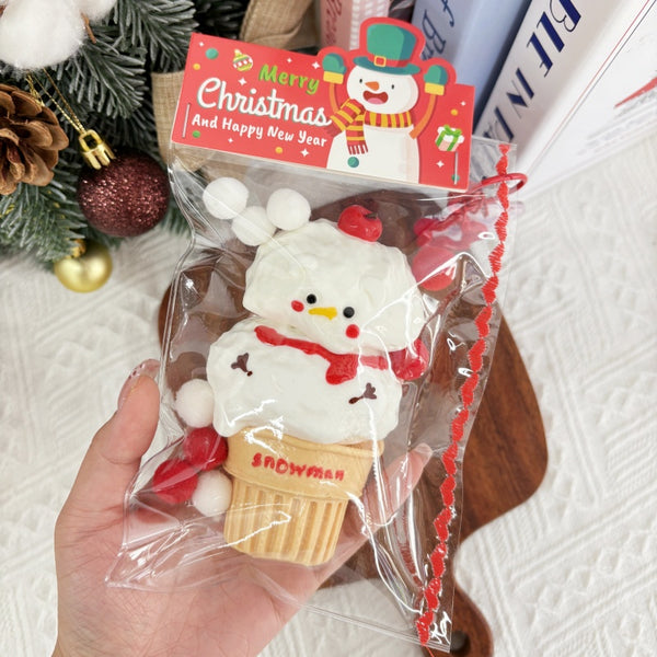 Christmas Snowman Ice Cream Taba Squishy Toy