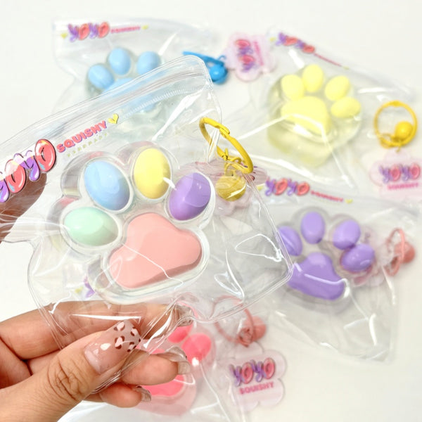 Colorful Clear Cat Paw Squishy Toy