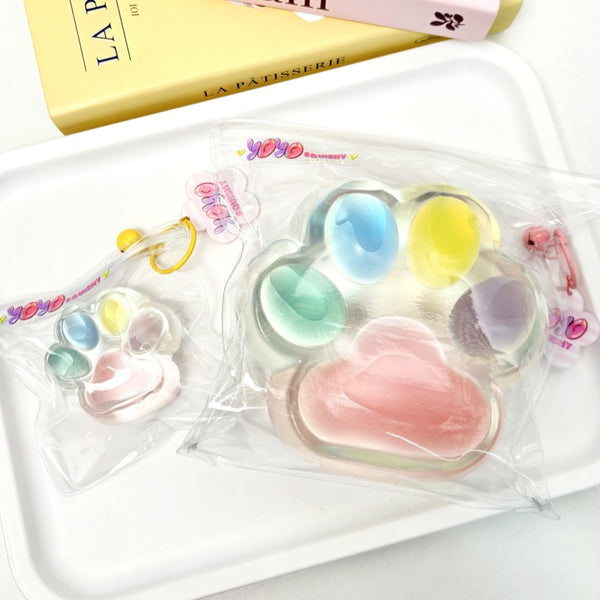 800g Giant Clear Colorful Cat Paw Squishy Toy