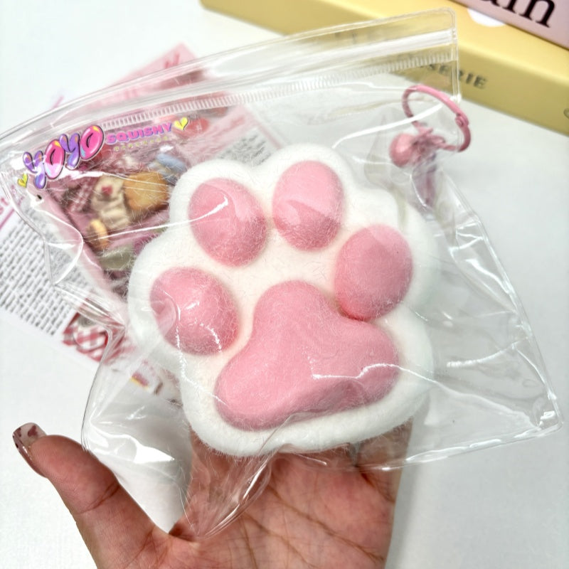 Squishy Patte De Chat XXL, 15cm Kawaii Cat Paw Squishy Yoyo Anti-Stress, Scouchi Taba Patte De
