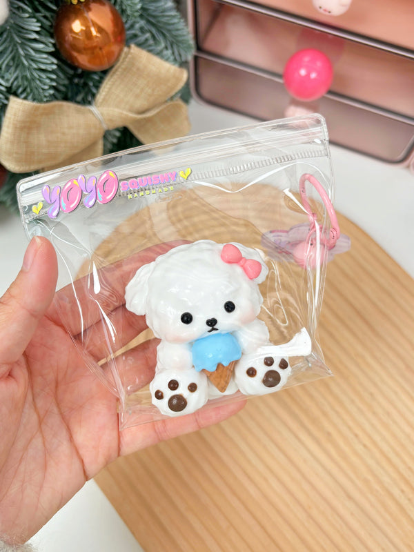 Jouet squishy chiot à la crème glacée