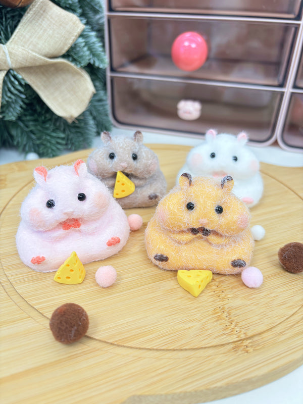 Flocked Hamster Taba Squishy Toy