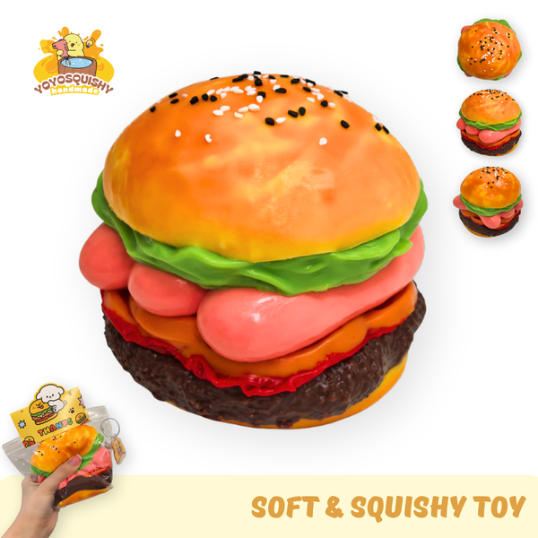 YOYOSQUISHY Burger Soft Muddy Texture Taba Squishy Toy