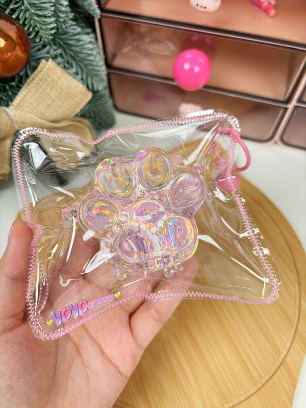 90g rose clear glitter chat patw taba jouet squishy