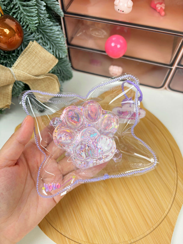 90g Purple Clear Glitter Cat PAW TABA TOUEUX SQUISHY