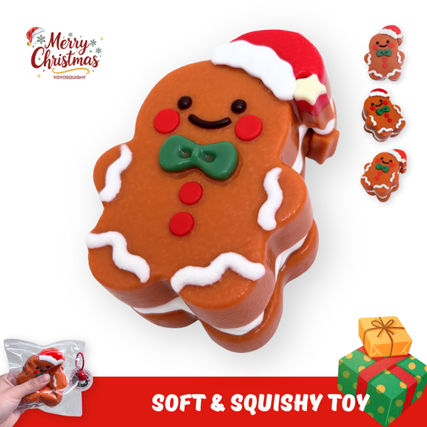 YOYOSQUISHY Christmas Gingerbread Man Soft Muddy Texture Taba Squishy Toy