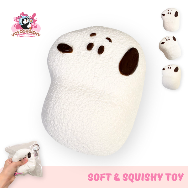 YOYOSQUISHY White Dog Water Texture Taba Squishy Toy