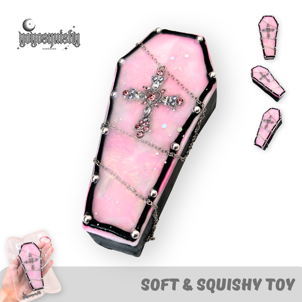 YOYOSQUISHY Aurora Pink Coffin Soft Muddy Texture Taba Squishy Toy
