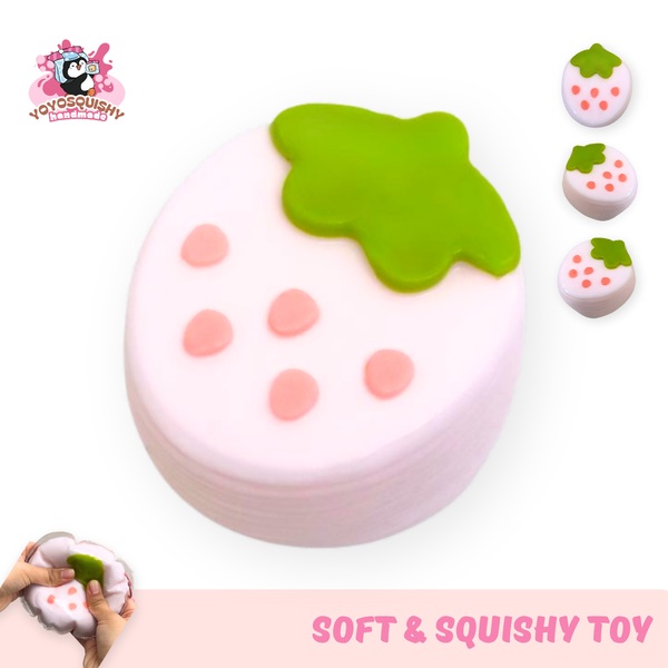 YOYOSQUISHY Big Pink Strawberry Water Texture Taba Squishy Toy