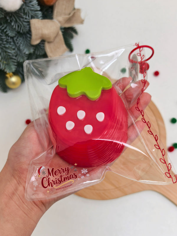 Red Strawberry Taba Squishy Toy