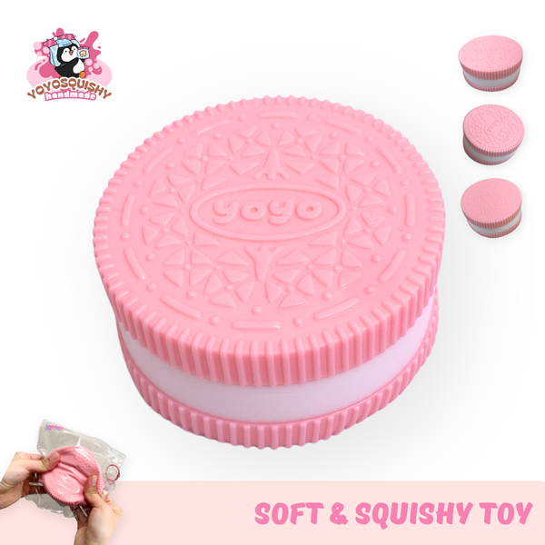 Cookie sandwich di pannello grande rosa Taba giocattolo squishy