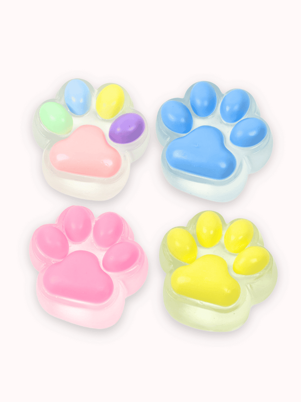 90g Colorful Clear Cat Paw Squishy Toy