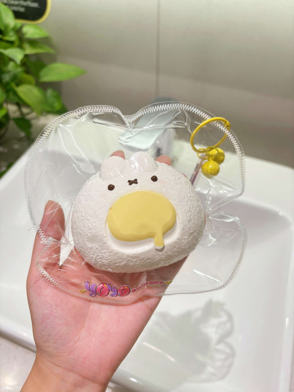 Buttery Bunny Custard Bun Taba Squishy Toy (Water Texture)