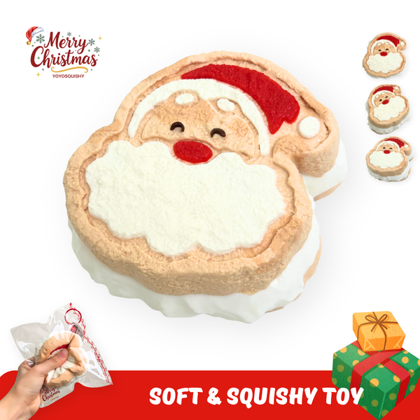 YOYOSQUISHY Christmas Santa Cookies Soft Muddy Texture Taba Squishy Toy