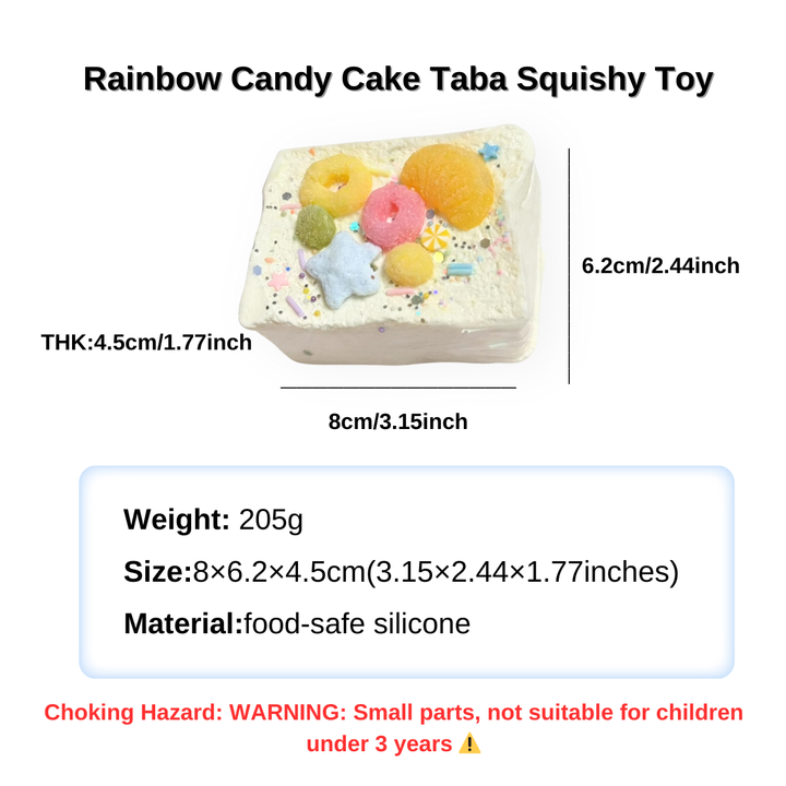 YOYOSQUISHY Rainbow Candy Cake Gooey Mud Texture Taba Squishy Toy