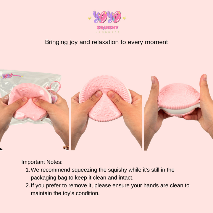 Large Cream Sandwich Cookies Taba Squishy Toy