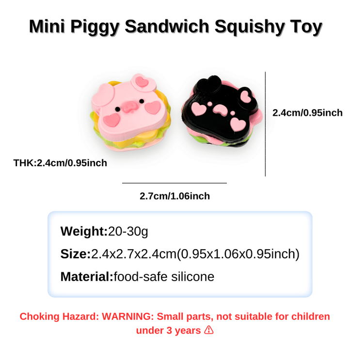 Mini Piggy Sandwich Squishy Toy