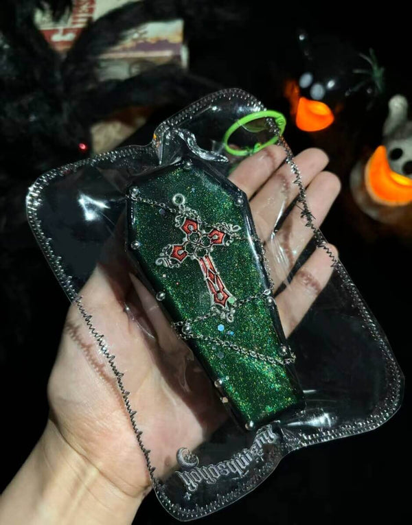 Glittery Green Coffin Taba Squishy Toy