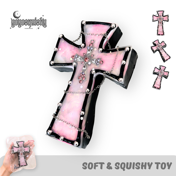YOYOSQUISHY Aurora Pink Cross Soft Muddy Texture Taba Squishy Toy