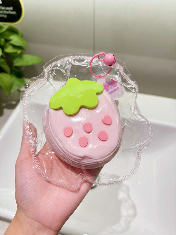 Big Pink Strawberry Taba Squishy Toy (Water Texture)