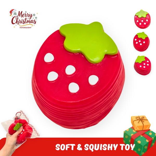 YOYOSQUISHY Red Strawberry Water Texture Taba Squishy Toy