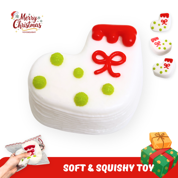 YOYOSQUISHY Christmas White Socks Water Texture Taba Squishy Toy