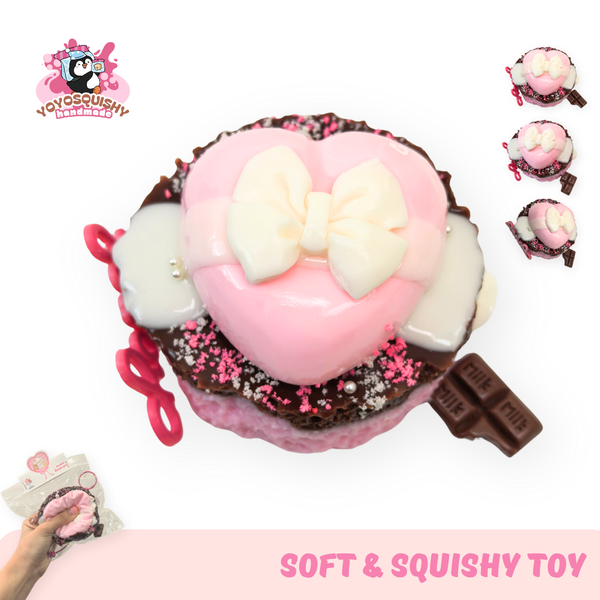 YOYOSQUISHY Chocolate Heart Cake Muddy Texture Taba Squishy Toy