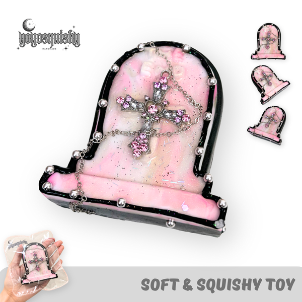 YOYOSQUISHY Aurora Pink Tombstone Soft Muddy Texture Taba Squishy Toy