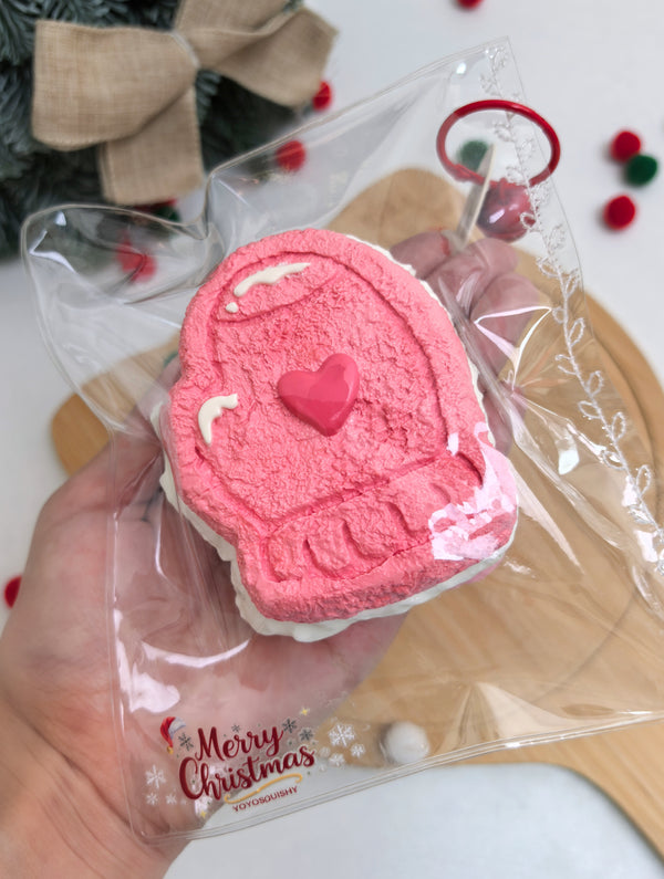 Christmas Pink Glove Cookies Taba Squishy Toy