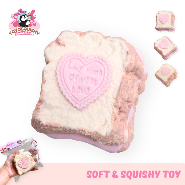YOYOSQUISHY Chocolate Heart Double Layer Toast Water Texture Taba Squishy Toy