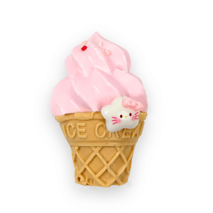 PINK Ice Cream Keychain Taba Squishy Toy