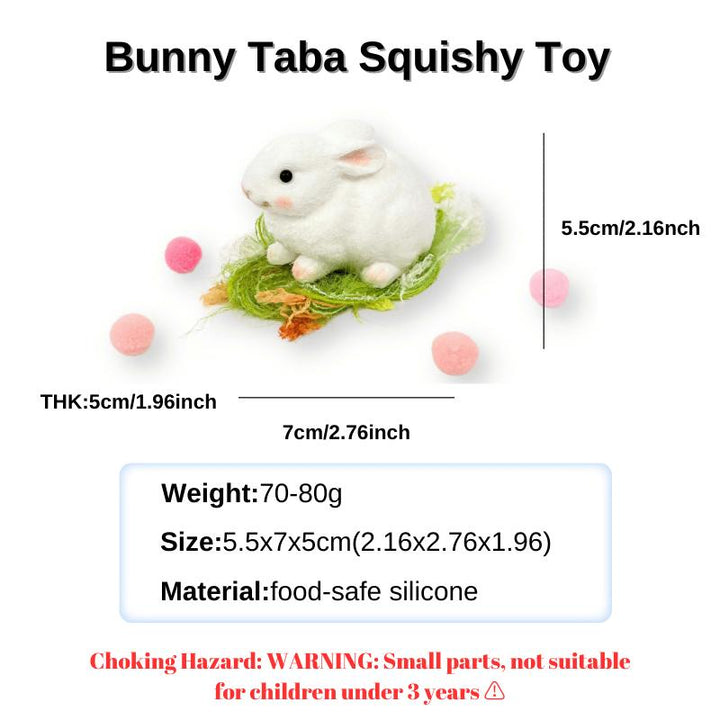 Flocked Bunny Taba Squishy Toy