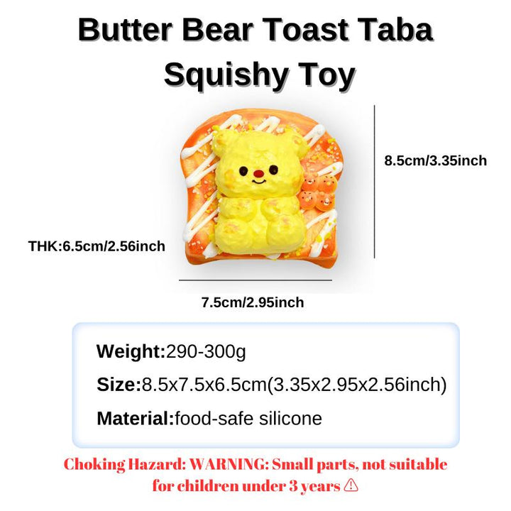 Butter Bear Toast Taba Squishy Toy