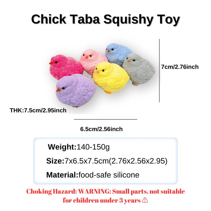 Flocked Colorful Chick Taba Squishy