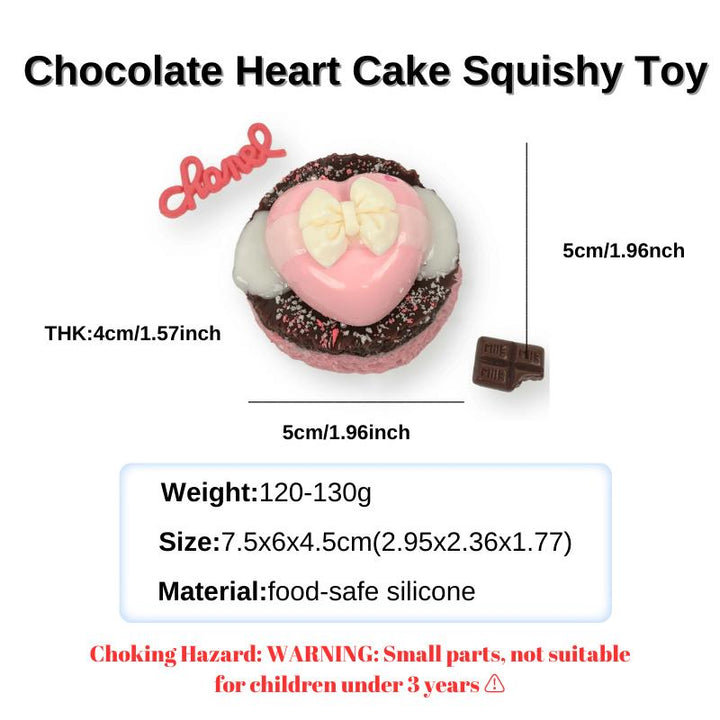 yoyosquishy-Chocolate Heart Cake Squishy Toy