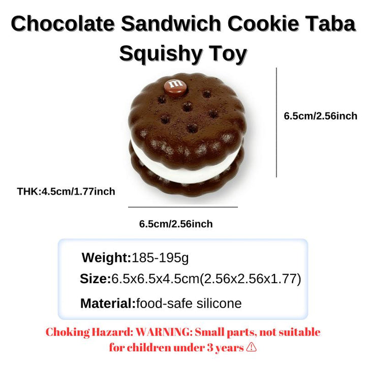 Chocolate Sandwich Cookie Taba Squishy Toy