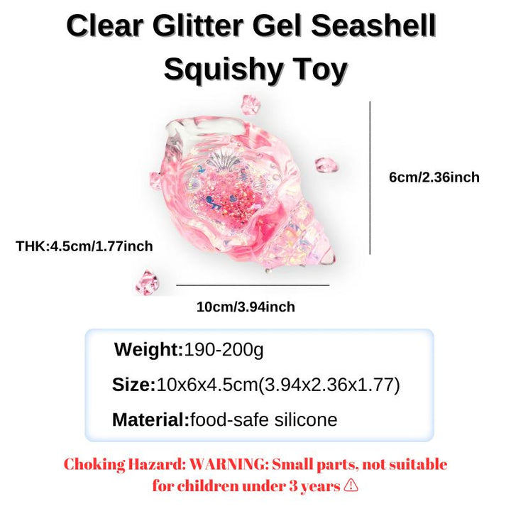 Yoyosquishy-Clear Glitter Gel Seashell Squishy Toy