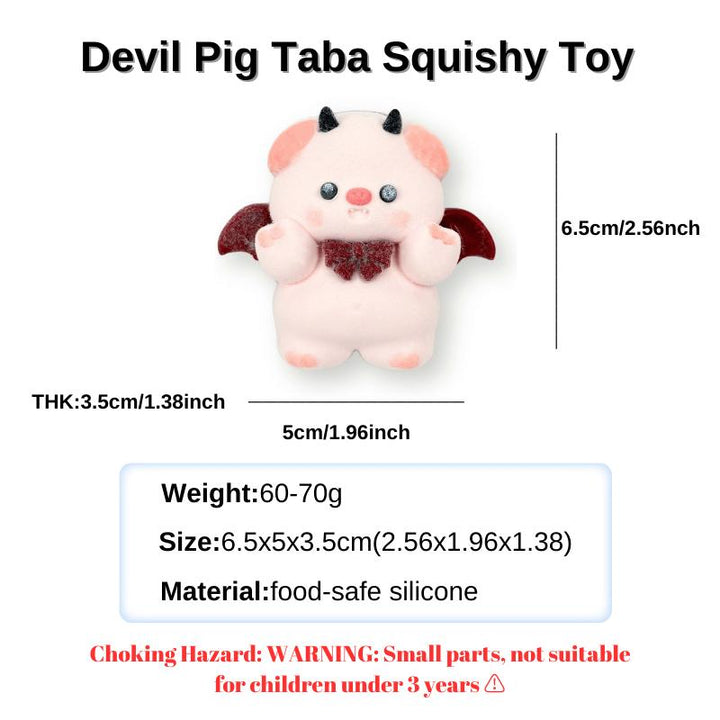 Flocked Devil Pig Taba Squishy Toy