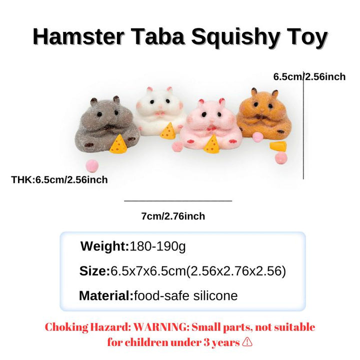 Flocked Hamster Taba Squishy Toy